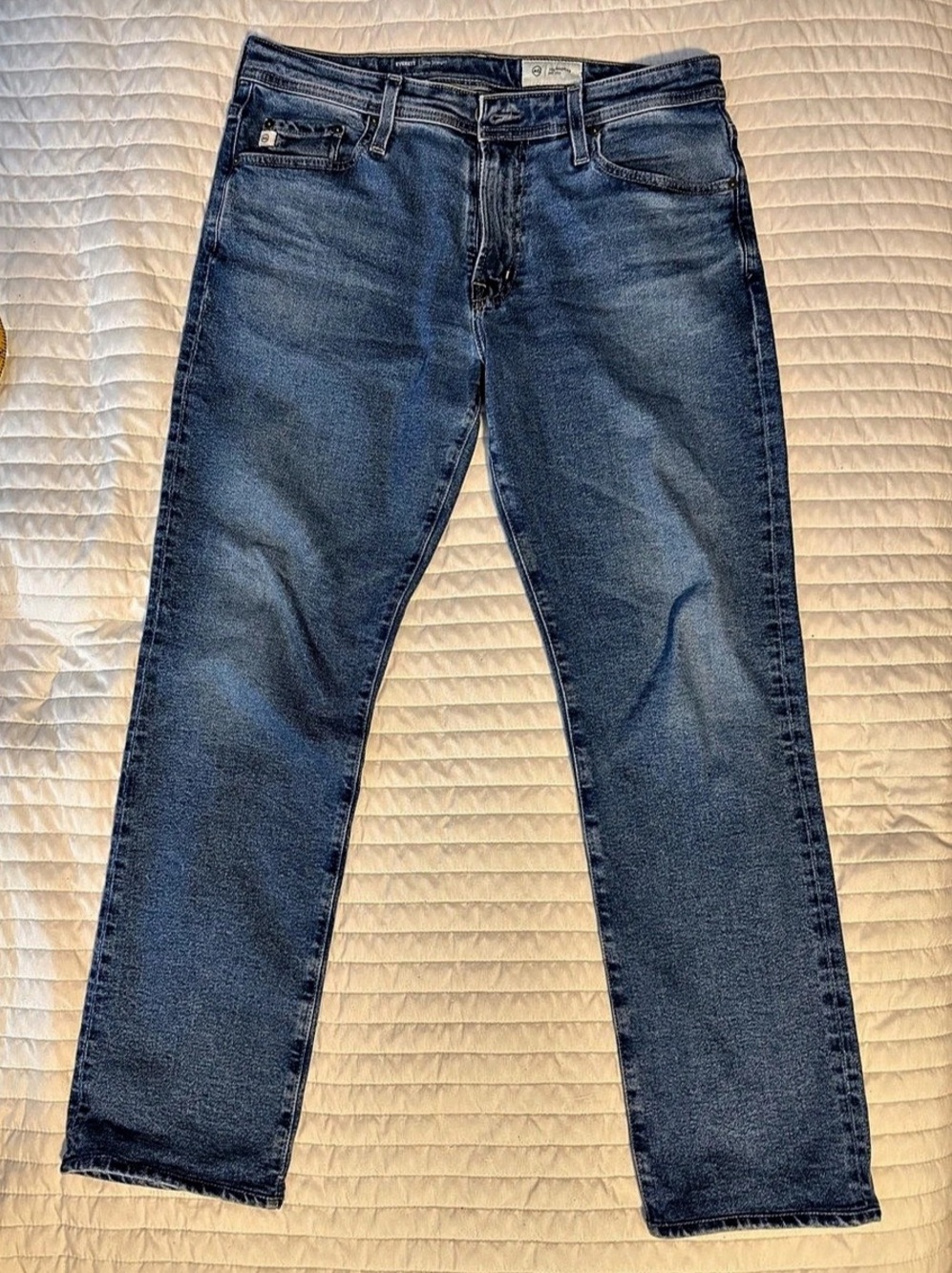 AG Everett Slim Straight Men's Blue Jeans Waist 33 Like New G36